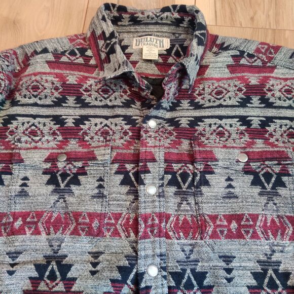 Duluth Trading Co Tucson Jacket Mens XL Relaxed Fit Southwestern Aztec Snap - Picture 2 of 15